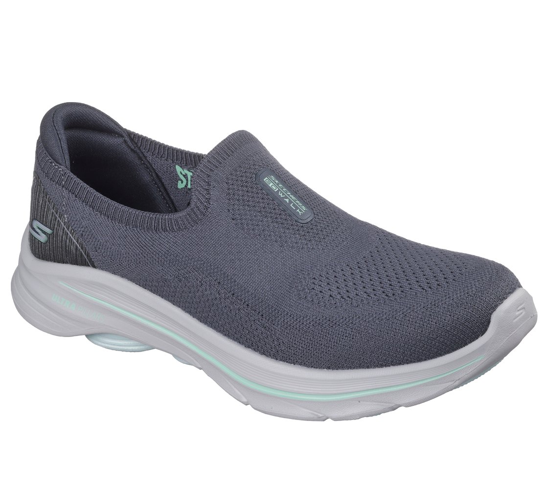 GO WALK 8 - ALEENA, CHAR/TURQ Footwear Right View