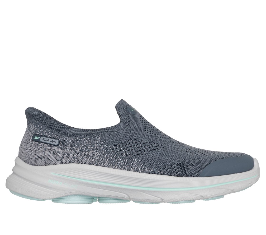 GO WALK 8 - NOVA, CHARCOAL/AQUA Footwear Lateral View
