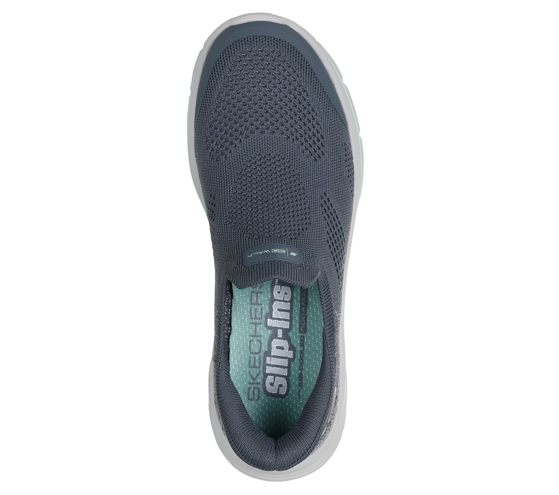 GO WALK 8 - NOVA, CHARCOAL/AQUA Footwear Top View