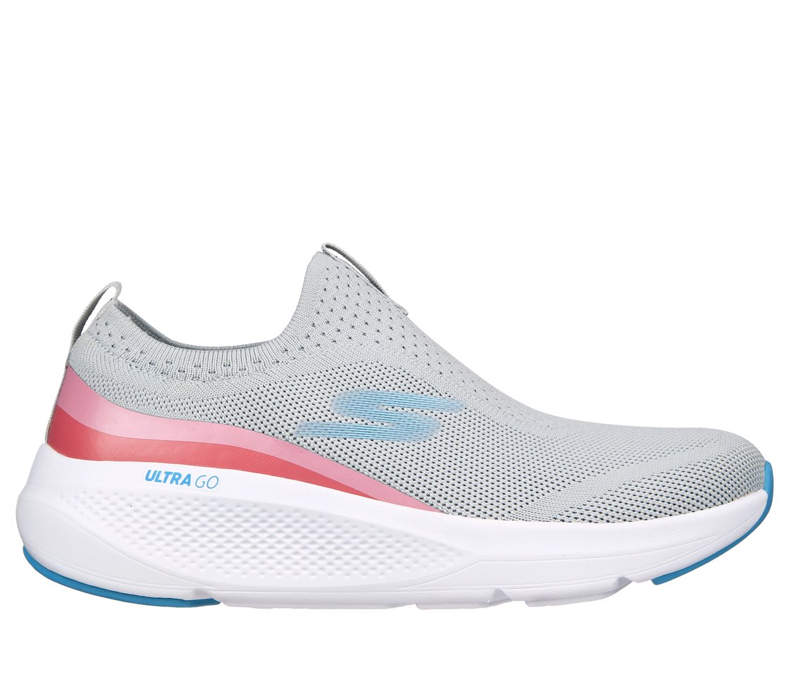 GO RUN ELEVATE - HOT STREAK, GREY/PINK Footwear Lateral View