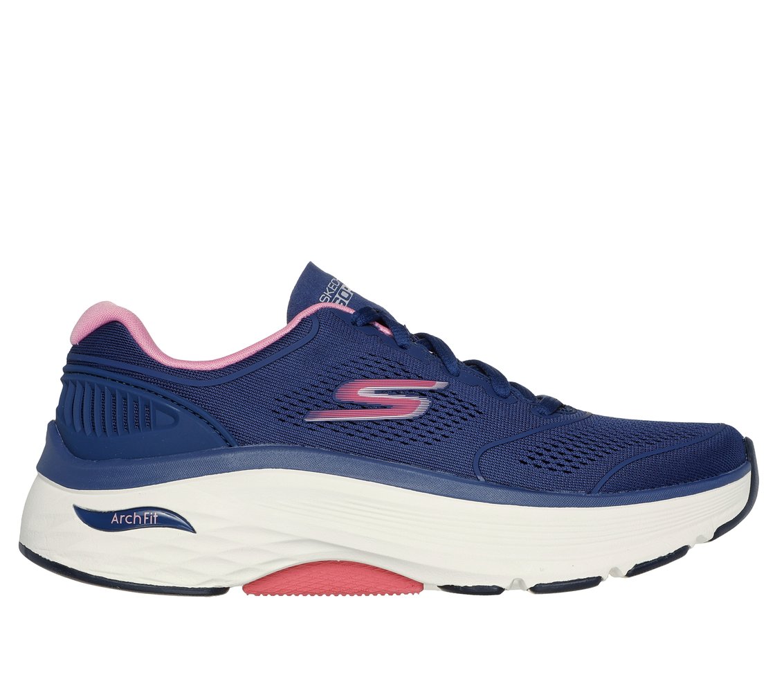 MAX CUSHIONING ARCH FIT - SWI, NAVY/PINK Footwear Lateral View