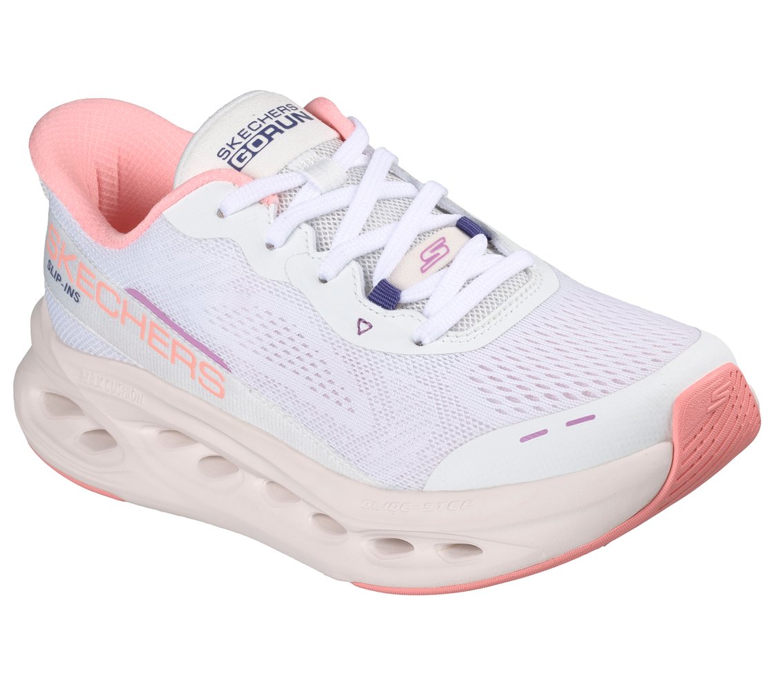MAX CUSHIONING GLIDE-STEP, WHITE/PINK Footwear Right View