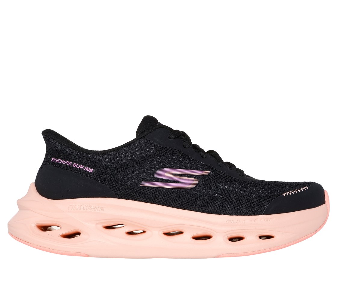 MAX CUSHIONING GLIDE-STEP - H, BLACK/PURPLE Footwear Lateral View