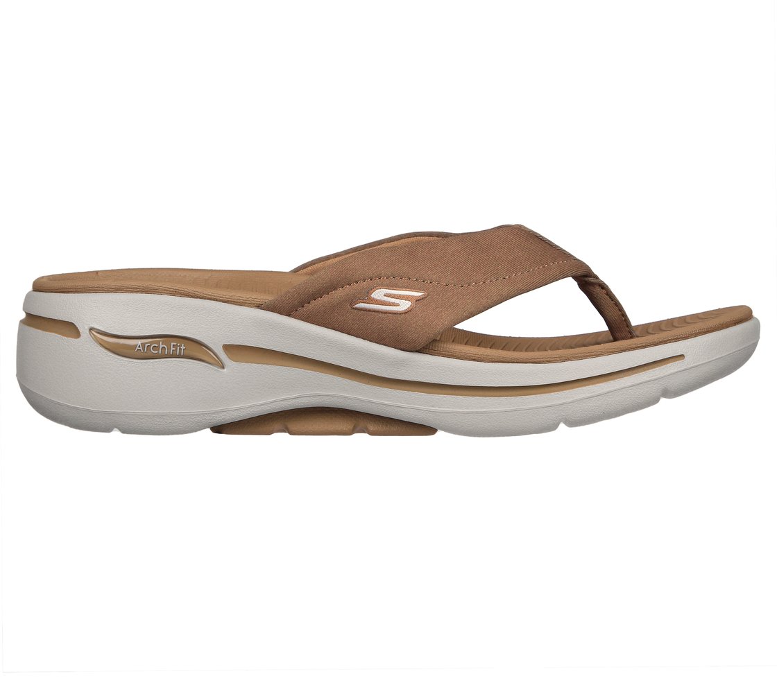 SKECHERS GO WALK ARCH FIT - ASTOUND, TAN Footwear Lateral View