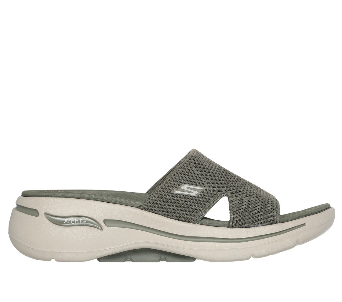 GO WALK ARCH FIT SANDAL - WOR, OLIVE Footwear Lateral View