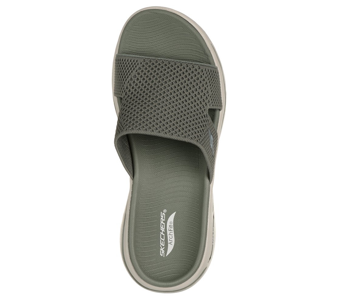 GO WALK ARCH FIT SANDAL - WOR, OLIVE Footwear Top View