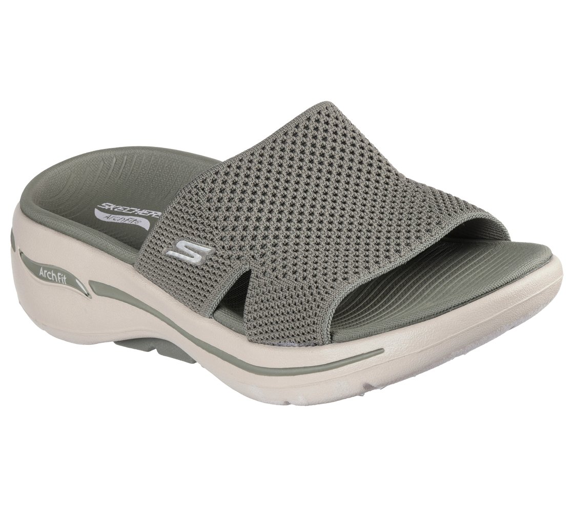 GO WALK ARCH FIT SANDAL - WOR, OLIVE Footwear Right View