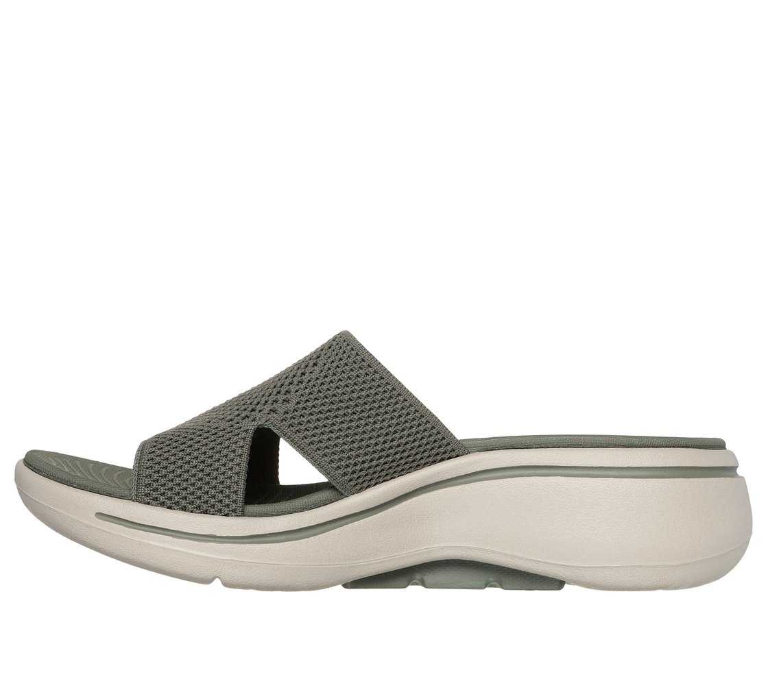 GO WALK ARCH FIT SANDAL - WOR, OLIVE Footwear Left View