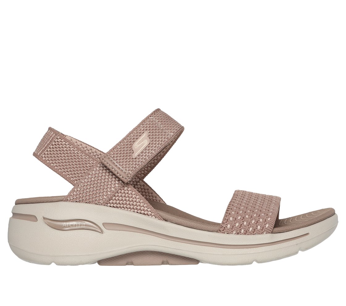 GO WALK ARCH FIT SANDAL-POLIS, TAN Footwear Lateral View