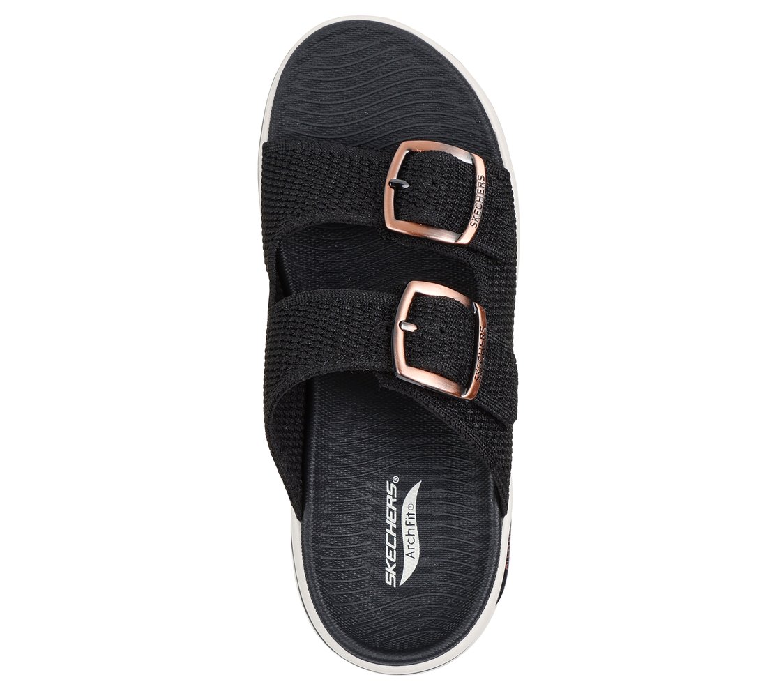 GO WALK ARCH FIT 2.0 SANDAL C, BLACK/ROSE GOLD Footwear Top View