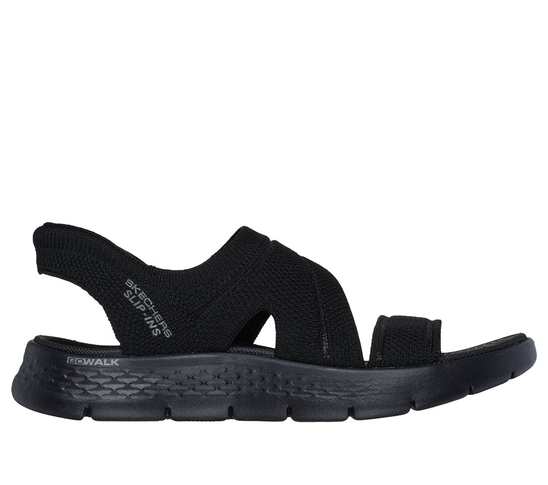 GO WALK FLEX SANDAL - ENTICING, BLACK Footwear Lateral View