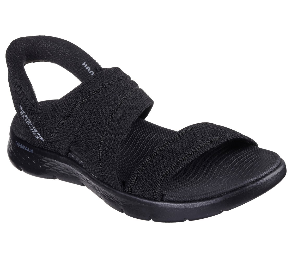 GO WALK FLEX SANDAL - ENTICING, BLACK Footwear Right View