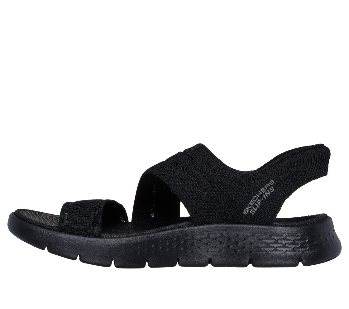 GO WALK FLEX SANDAL - ENTICING, BLACK Footwear Left View