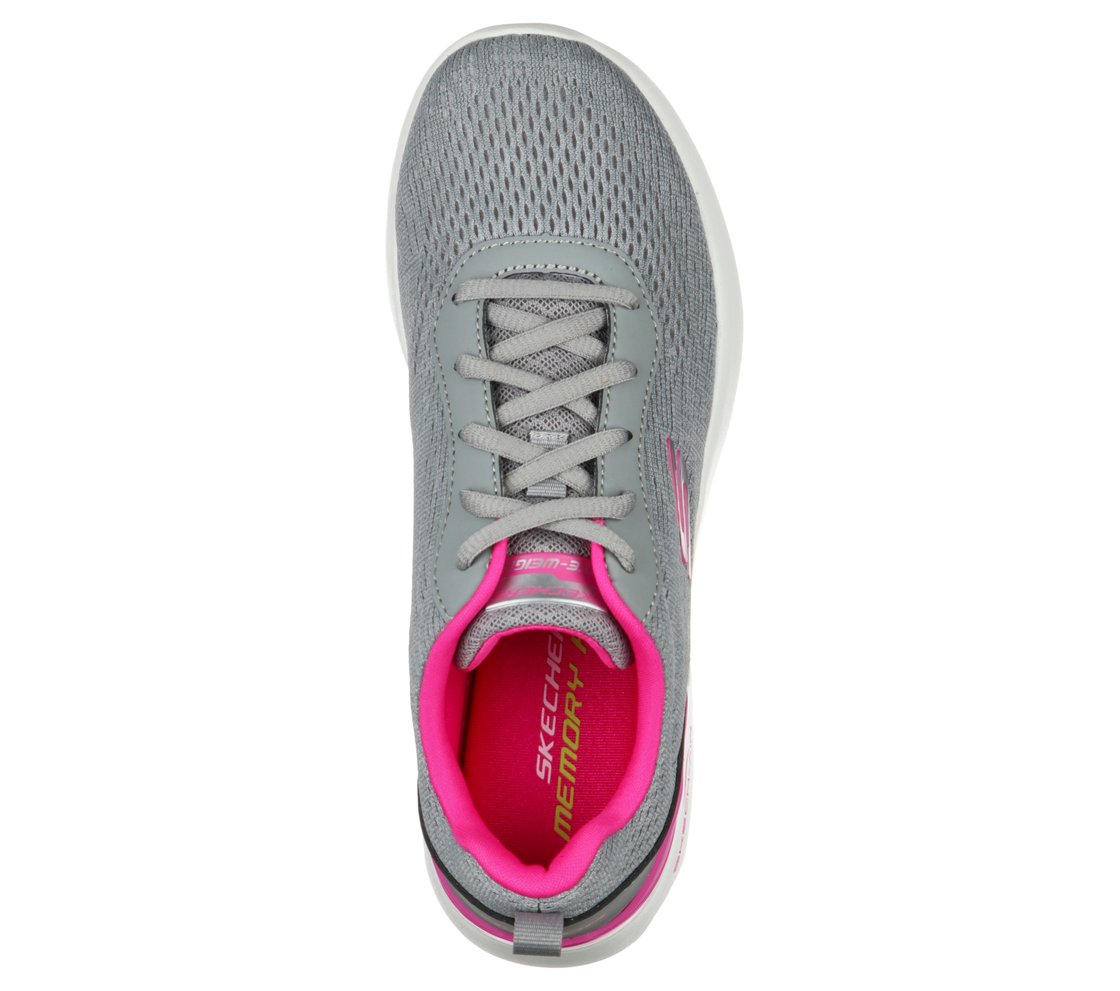SKECH-AIR DYNAMIGHT-TOP PRIZE, GREY/HOT PINK Footwear Top View