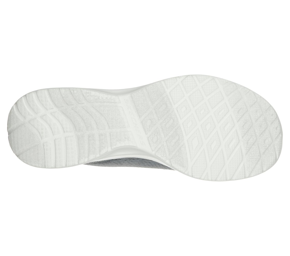 SKECH-AIR DYNAMIGHT-TOP PRIZE, GREY/HOT PINK Footwear Bottom View