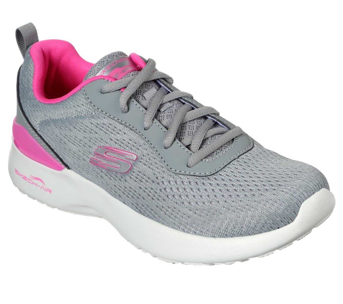 SKECH-AIR DYNAMIGHT-TOP PRIZE, GREY/HOT PINK Footwear Right View