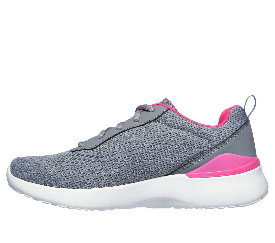 SKECH-AIR DYNAMIGHT-TOP PRIZE, GREY/HOT PINK Footwear Left View
