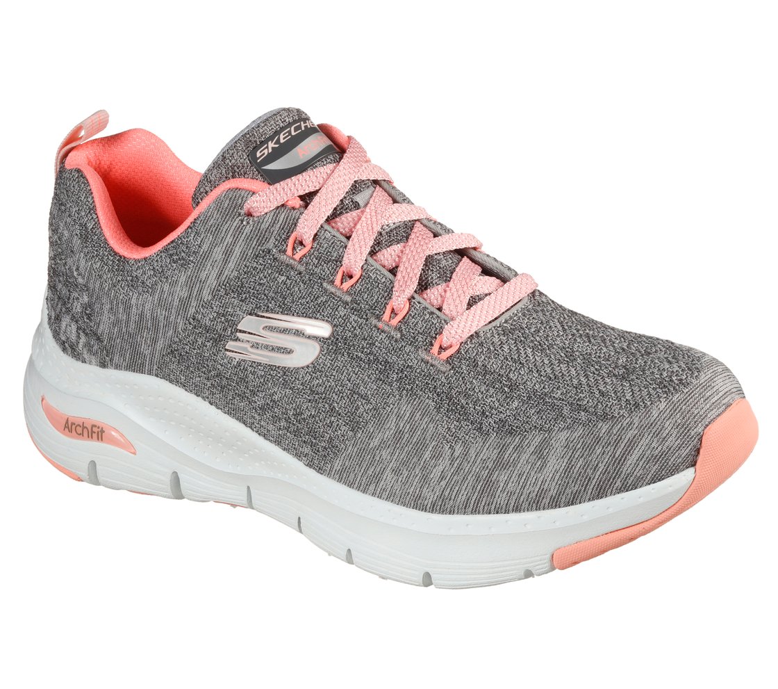 ARCH FIT-COMFY WAVE, GREY/PINK Footwear Right View
