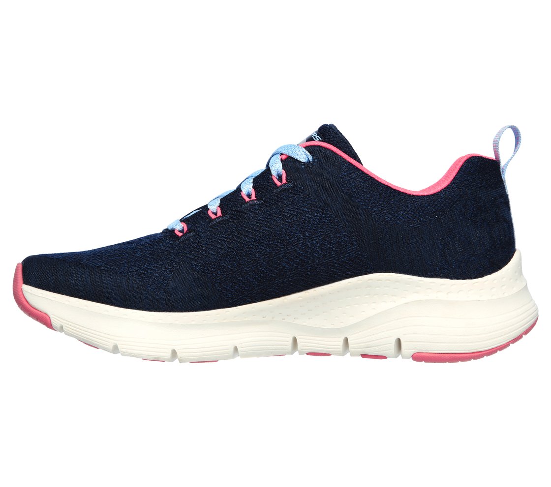 ARCH FIT-COMFY WAVE, NAVY/HOT PINK Footwear Left View