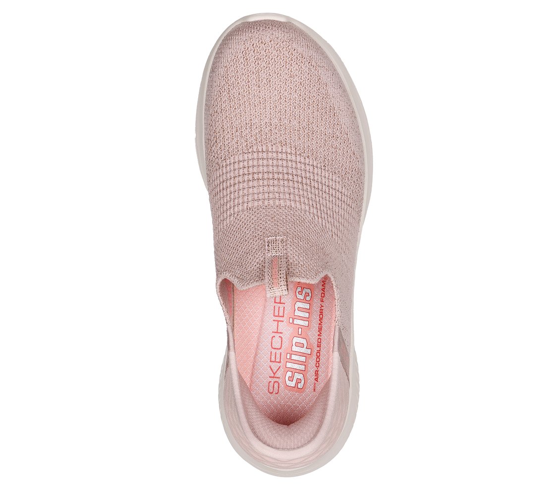 Skechers Slip-ins: Ultra Flex 3.0 - Glitter Me, ROSE GOLD Footwear Top View