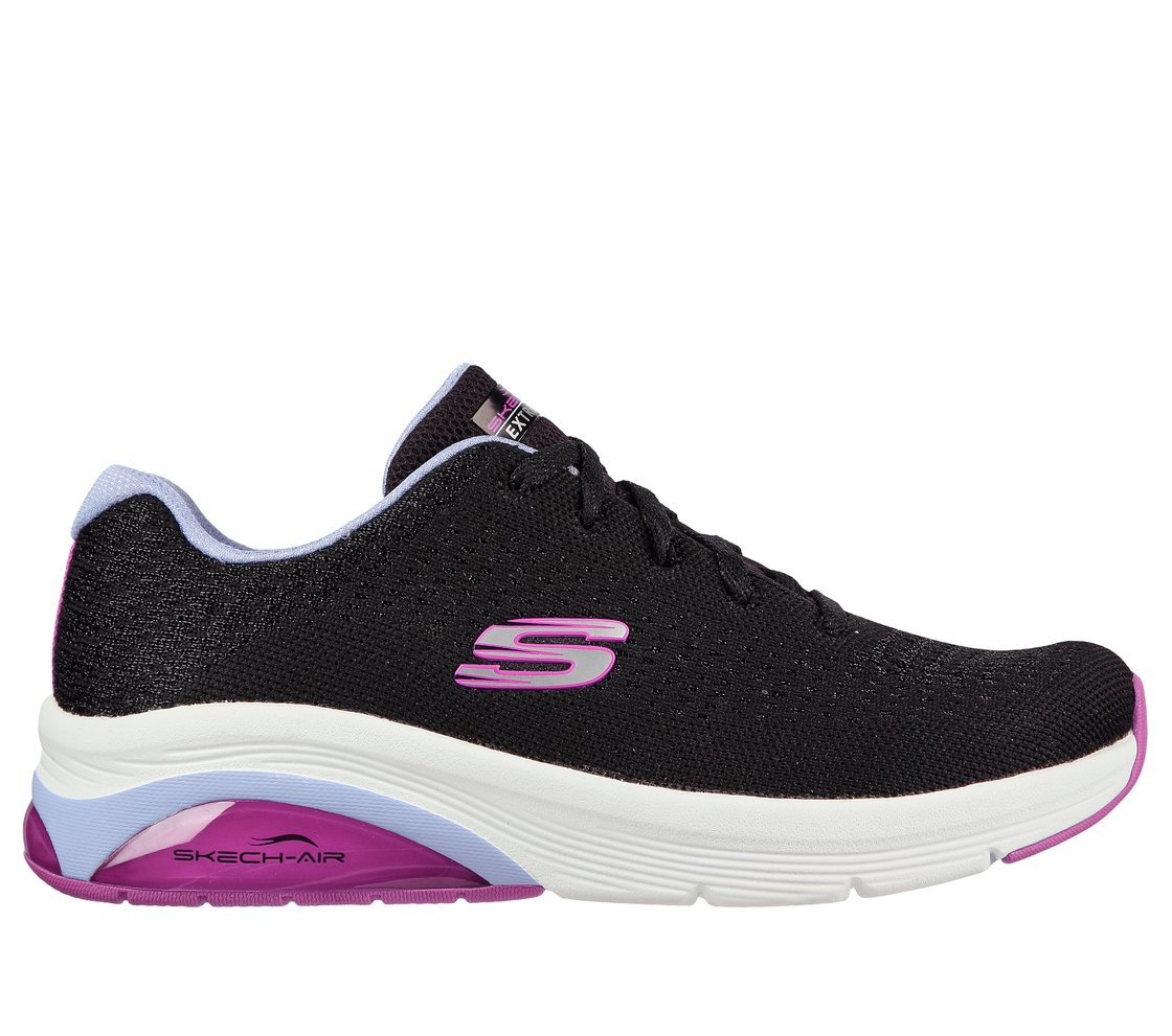 SKECH-AIR EXTREME 2.0-CLASSIC, BLACK/LAVENDER Footwear Lateral View