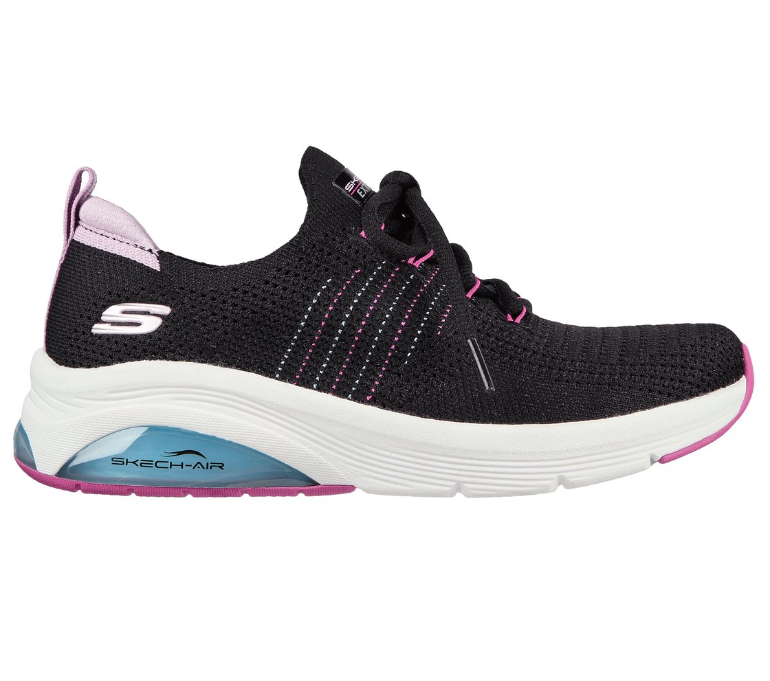 SKECH-AIR EXTREME 2.0-TIMELES, BLACK/PURPLE Footwear Lateral View