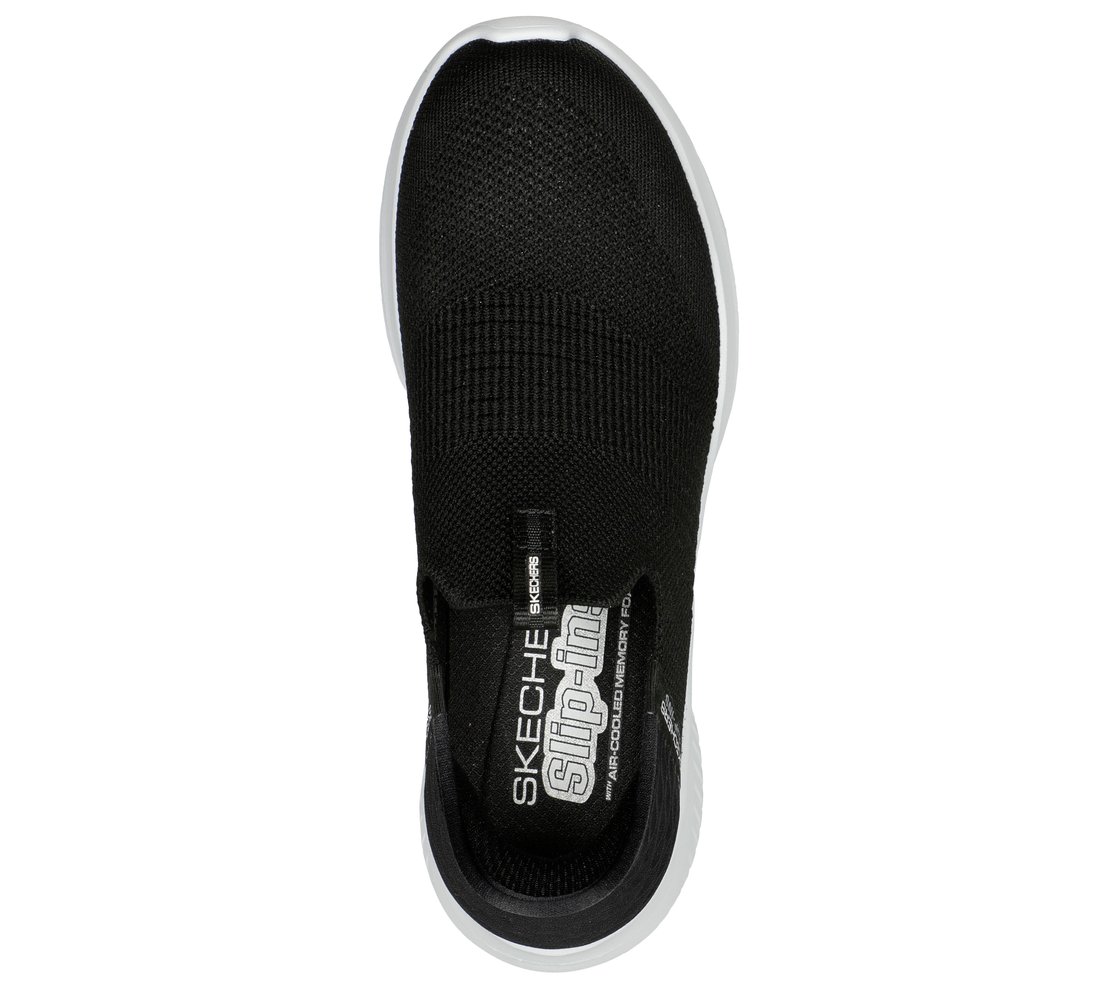 ULTRA FLEX 3.0-COZY STREAK, BLACK/WHITE Footwear Top View