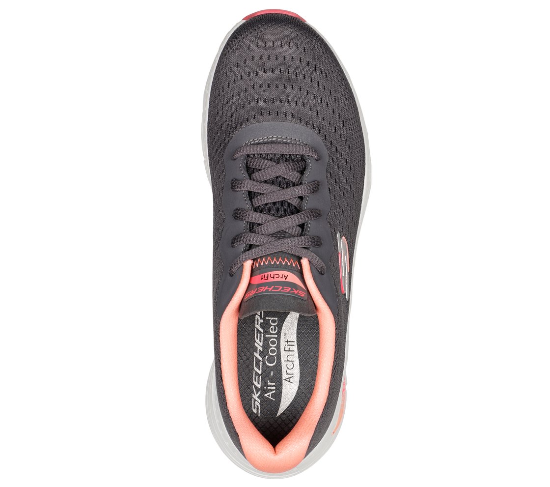 ARCH FIT-INFINITY COOL, CHARCOAL/CORAL Footwear Top View