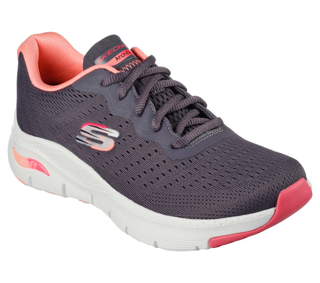 ARCH FIT-INFINITY COOL, CHARCOAL/CORAL Footwear Right View