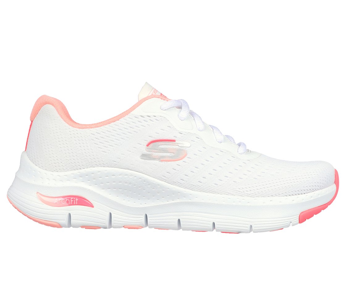 ARCH FIT-INFINITY COOL, WHITE/PINK Footwear Lateral View