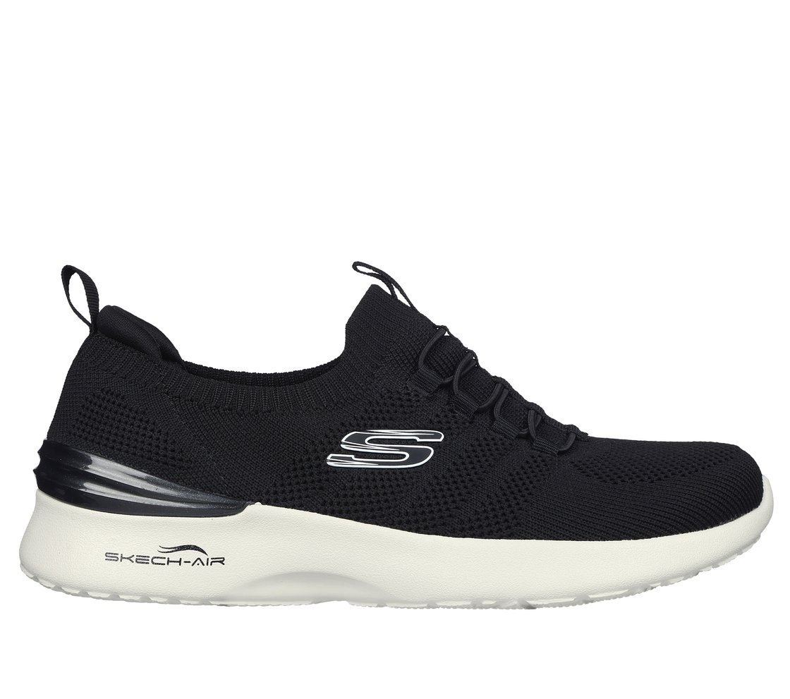 SKECH-AIR DYNAMIGHT-PERFECT S, BLACK/WHITE Footwear Lateral View