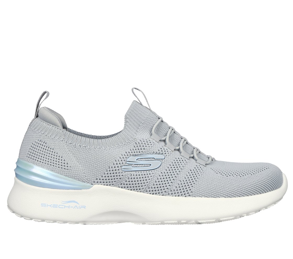 SKECH-AIR DYNAMIGHT-PERFECT S, LIGHT GREY/WHITE/LIGHT BLUE Footwear Lateral View