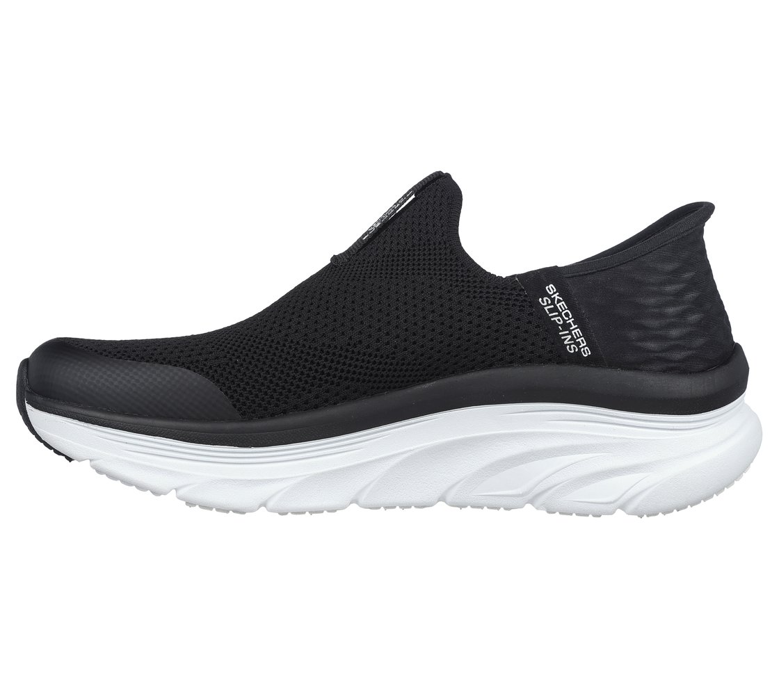 Skechers Slip-ins Relaxed Fit&reg;: D'Lux Walker - Homebound, BLACK/WHITE Footwear Left View