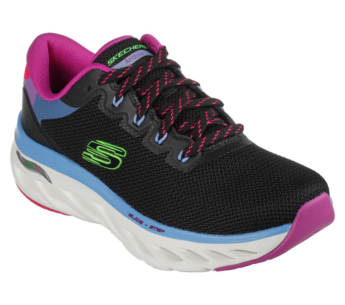 ARCH FIT GLIDE-STEP-HIGHLIGHT, BLACK/MULTI Footwear Right View