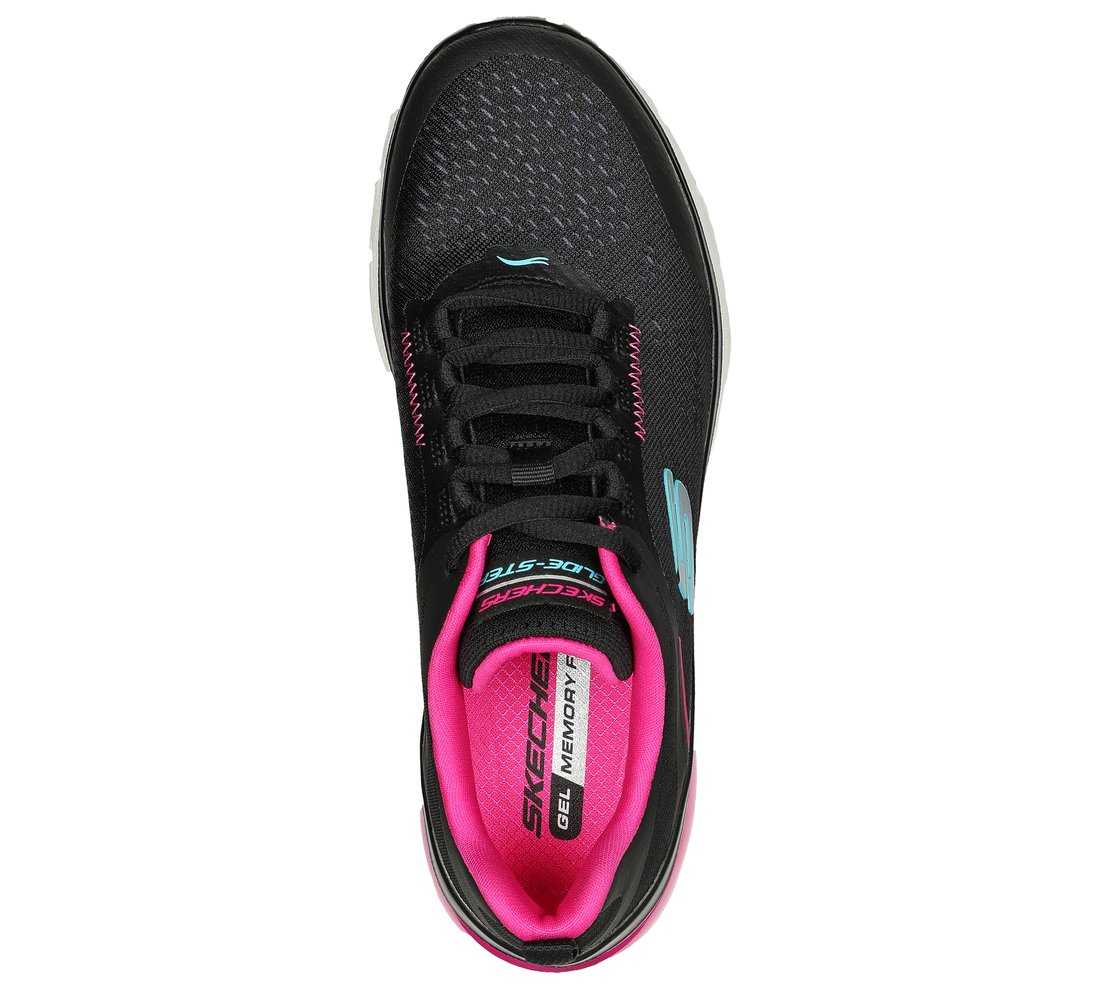 GLIDE-STEP FLEX AIR, BLACK/PURPLE Footwear Top View