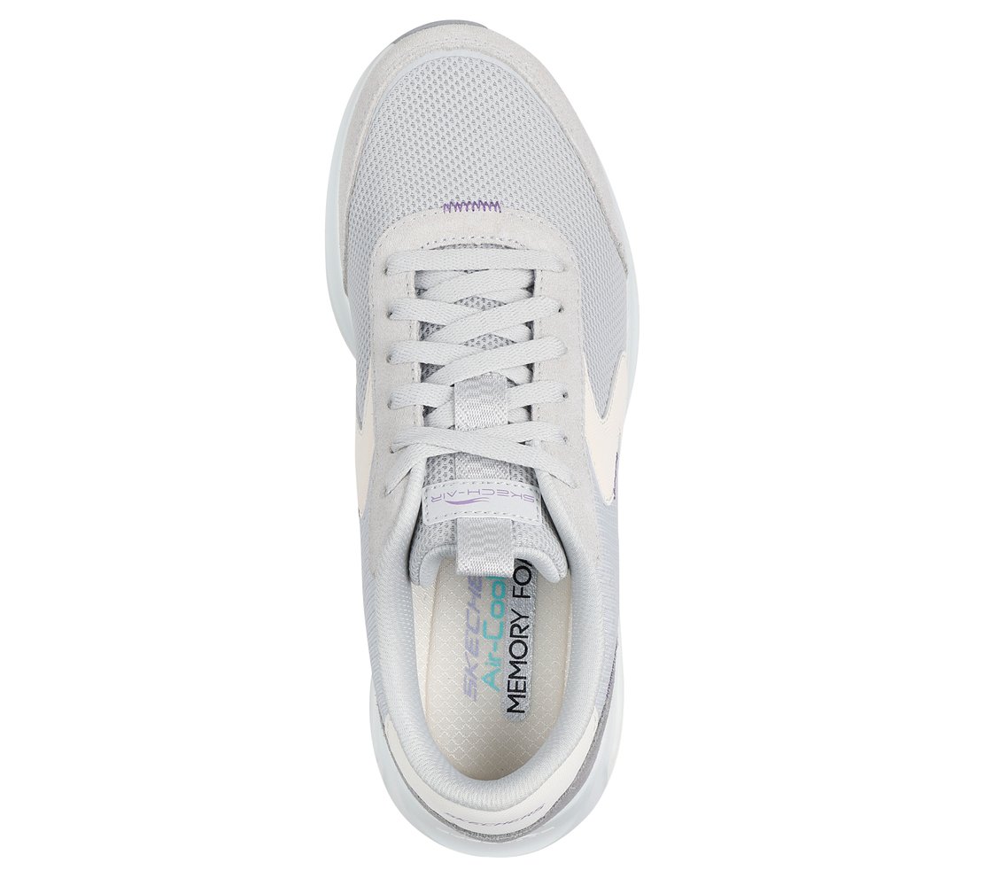 SKECH-AIR COURT-AIR WAVE, LIGHT GRAY/MULTI Footwear Top View
