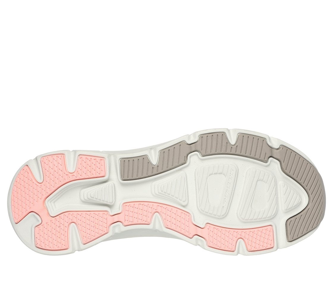 SKECHERS SLIP-INS RF: D'LUX WALKER 2.0- Happy Step, TAUPE/CORAL Footwear Bottom View