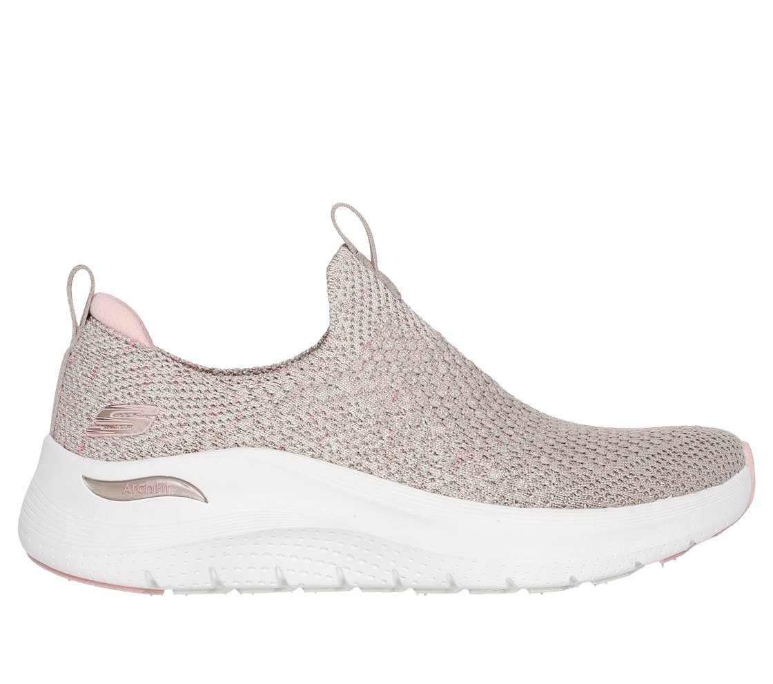ARCH FIT 2.0-SHEER SHIMMER, TAUPE/PINK Footwear Lateral View