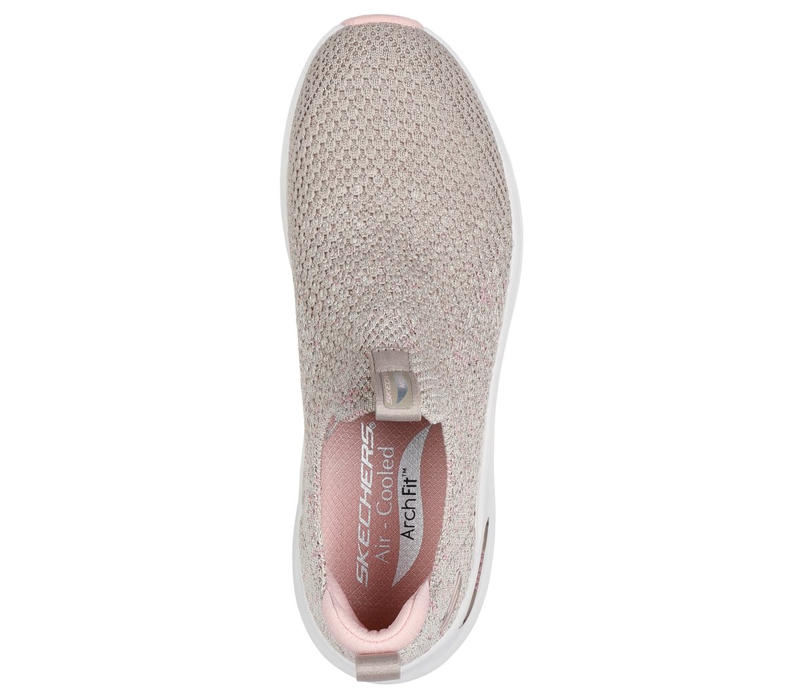 ARCH FIT 2.0-SHEER SHIMMER, TAUPE/PINK Footwear Top View