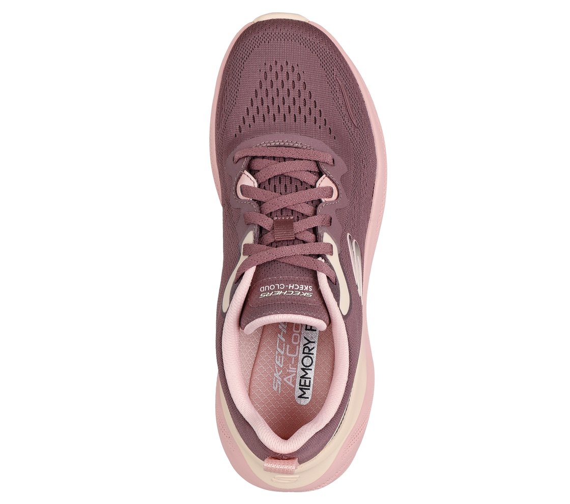 SKECH CLOUD-GENTLE GLOW, BURGUNDY Footwear Top View