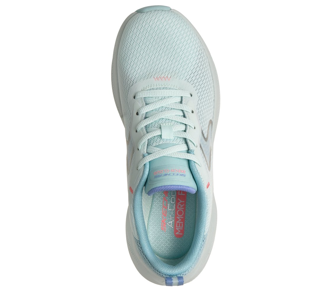 SKECH CLOUD-SMOOTH WAVE, MINT/MULTI Footwear Top View