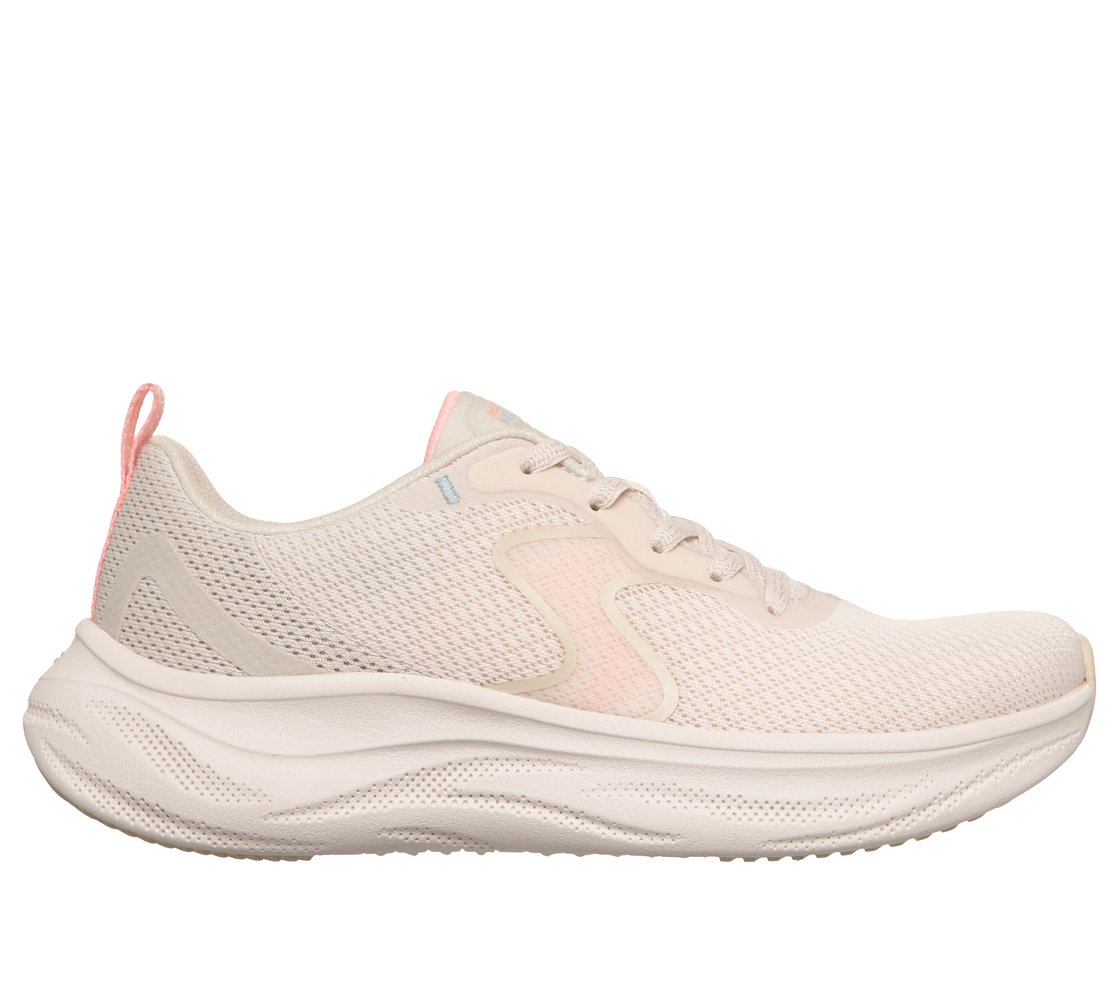 SKECH CLOUD-SMOOTH WAVE, NATURAL/PINK Footwear Lateral View