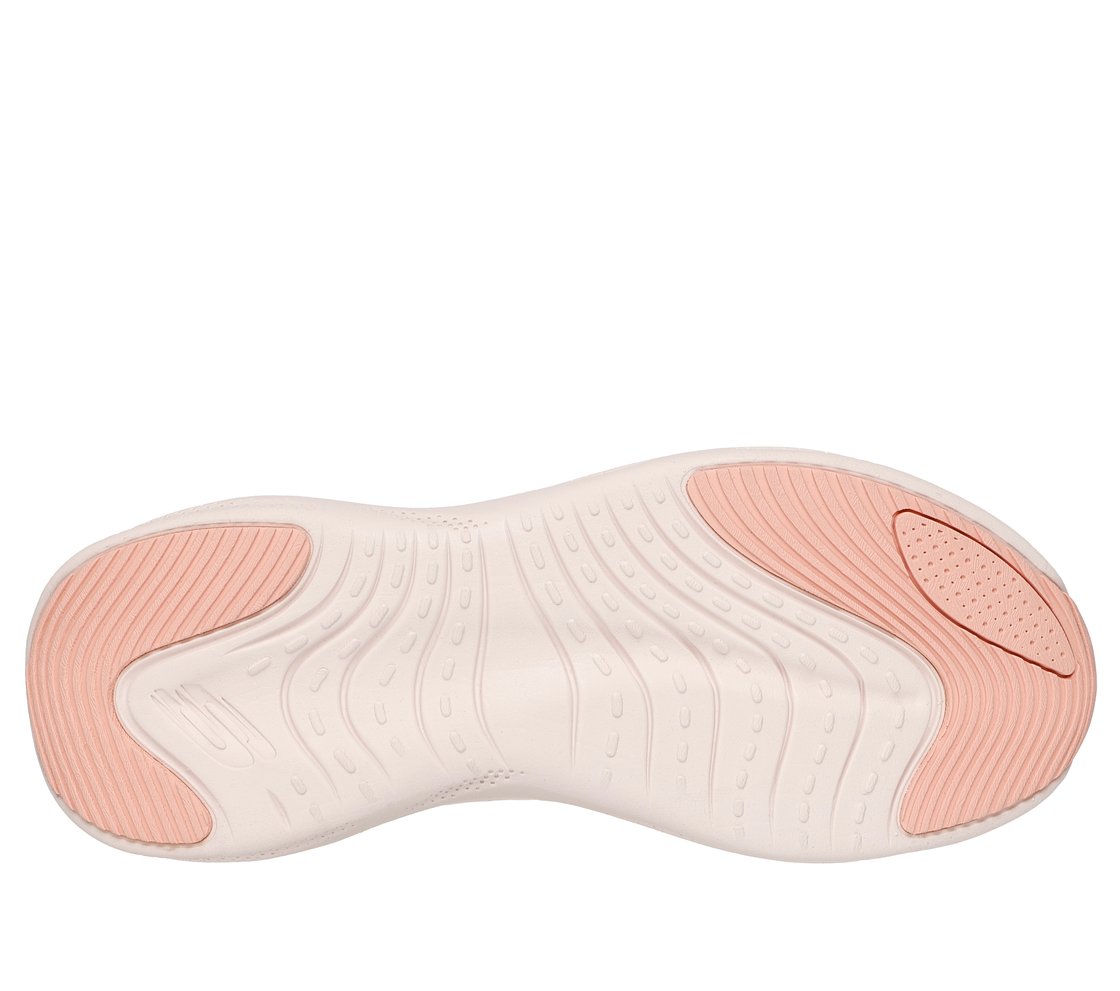 SKECH CLOUD - SOFT SERENITY, BLACK/CORAL Footwear Bottom View