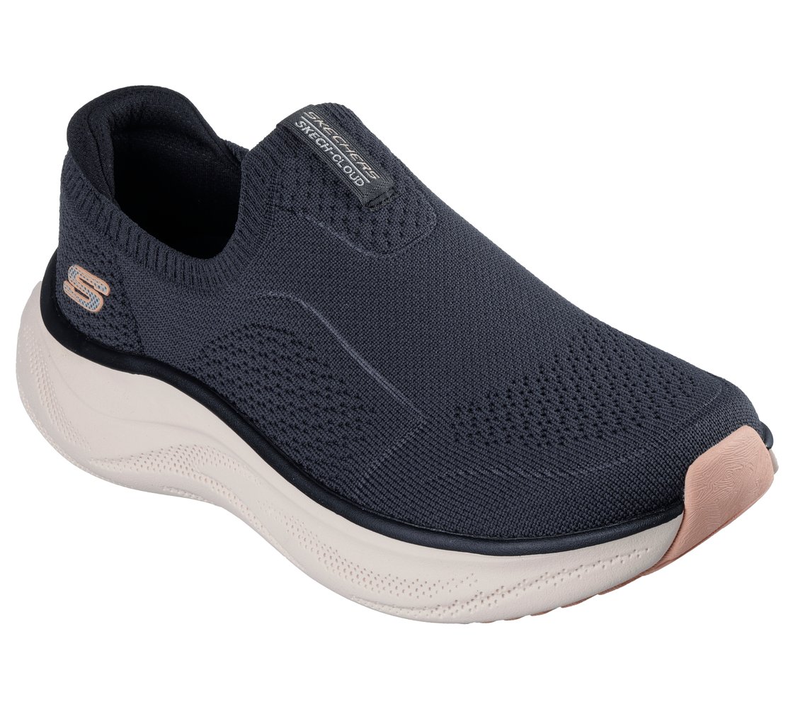 SKECH CLOUD - SOFT SERENITY, BLACK/CORAL Footwear Right View