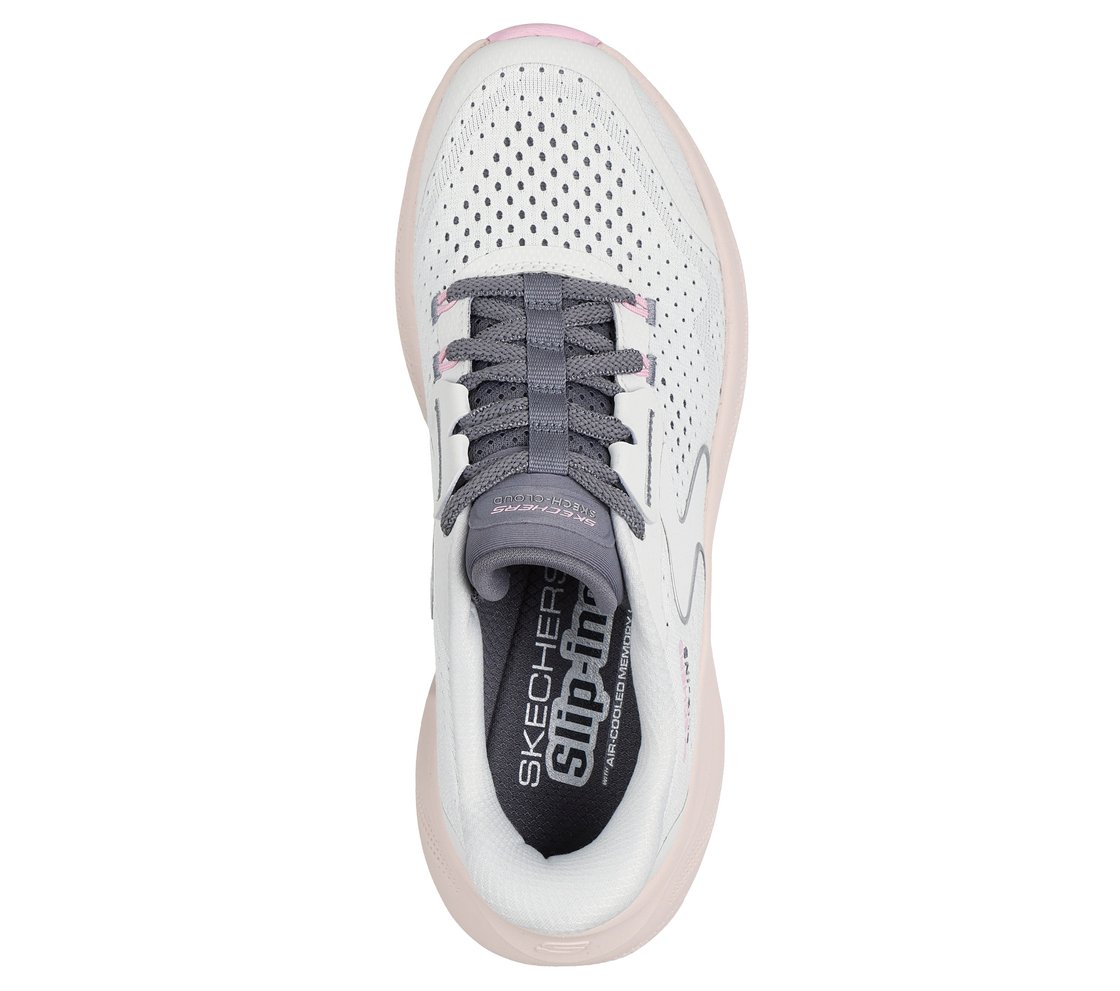 SKECH CLOUD - PLUSH HORIZON, WHITE/MULTI Footwear Top View