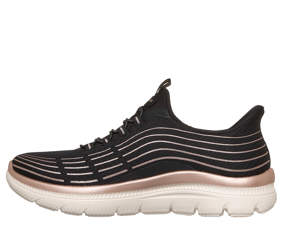 SUMMITS PLUS - SOFT LUSTER, BLACK/ROSE GOLD Footwear Left View