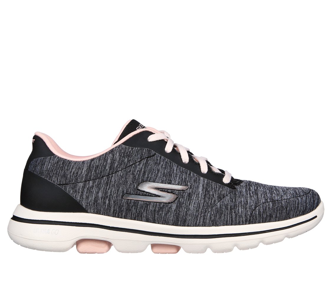 GO WALK 5-TRUE, BLACK/PINK Footwear Right View