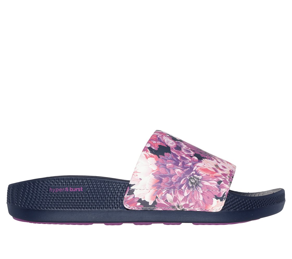 HYPER SLIDE - FLORAL BLOOMS, NAVY Footwear Lateral View