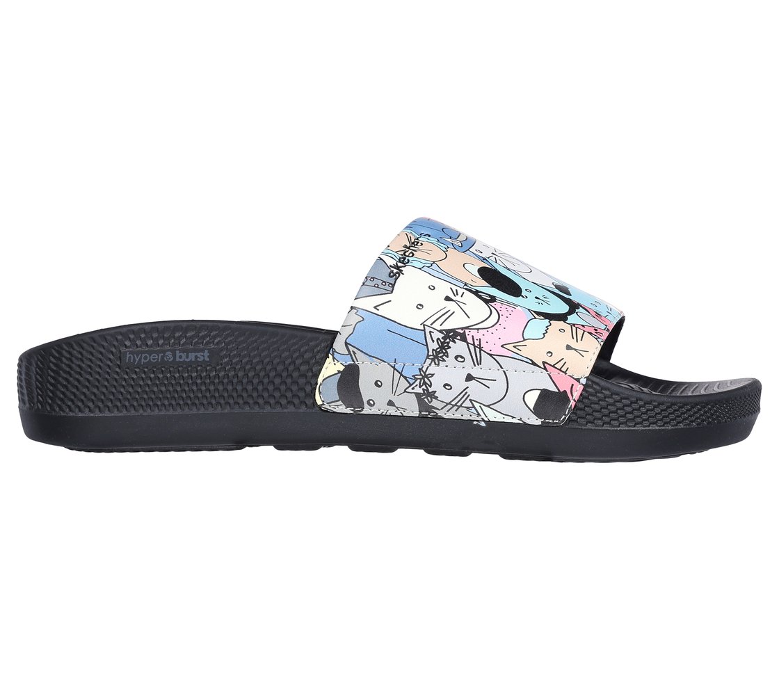 HYPER SLIDE - PAWSOME, BLACK/MULTI Footwear Lateral View