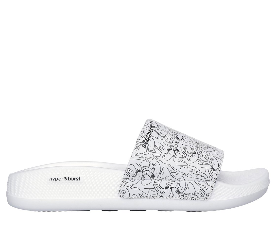 HYPER SLIDE - PUPPY LOVE, WHITE BLACK Footwear Lateral View